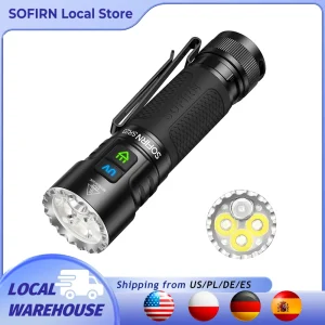 SOFIRN SR23 3300LM 6500K Flashlight UV EDC 21700 USB C Rechargeable